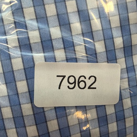 Mens Blue & White Gingham Chaps Shirt Long Sleeve Button Down Stretch Size M - Picture 9 of 9